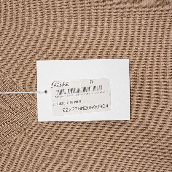 MARYAM NASSIR ZADEH Brown Apollo Vest Knit Wool Blend Vneck Sz Medium NWT - Picture 5 of 11